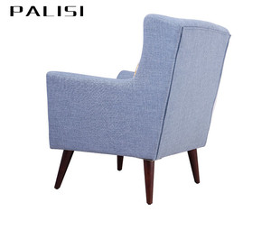 Nordic per il tempo libero sedia per camera da letto e <span class=keywords><strong>soggiorno</strong></span> poltrona singola con rivestimento in tessuto compensato in legno stile per uso alberghiero all'ingrosso - Product Image 4