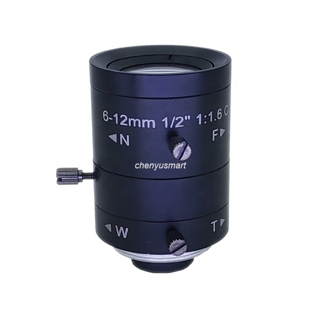1/2" 6-12mm 3MP Zoom No Distortion C Mount HD Industrial CCTV Camera Lens