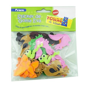 Autocollants en mousse EVA colorés, étiquettes artisanales faites à la main, en forme d'animaux, 10 pièces - Product Image 1