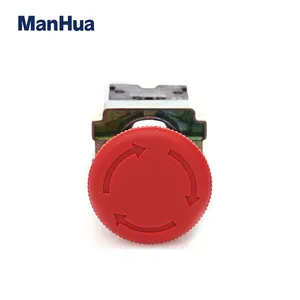 Manhua XB2-BS542 10A Di Arresto di Emergenza autobloccante Interruttore di Pulsante Rosso
