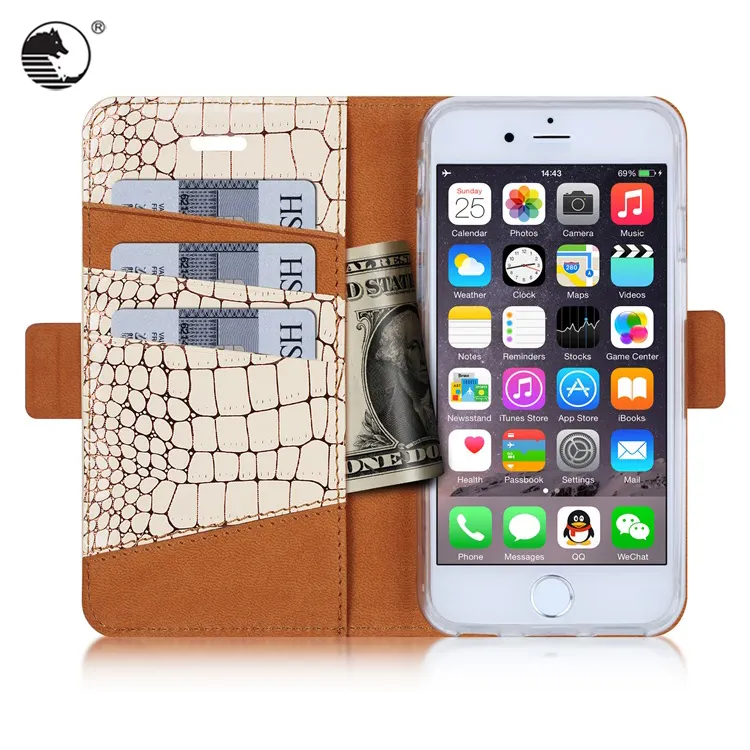 Low Price China Mobile Phone Case Flip Cover Wallet Case For iphone new style