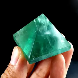 Pirámide de Canto de cristal de cuarzo de fluorita verde Natural, venta masiva