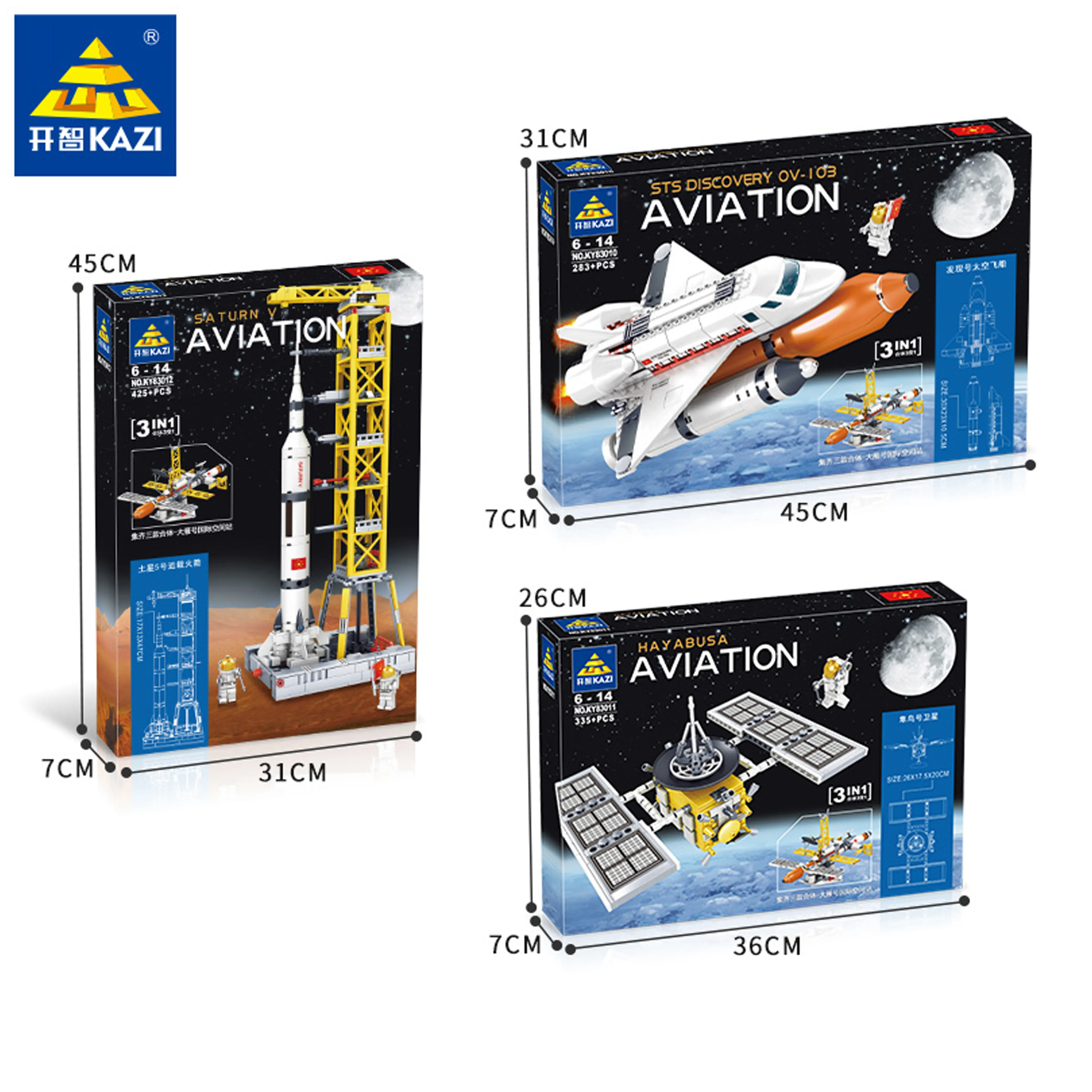 Zwei — fusée satellite de construction, 3 en 1, série d'aviation, vaisseau spatial, jouets en briques, 83010 à 83012