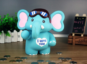 Salvadanaio a Forma di Elefante Carino Blu e Rosa Scatola per Risparmiare Denaro - Product Image 2
