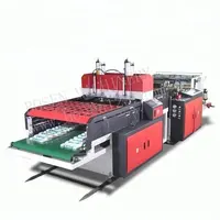 Máquina para hacer bolsas de plástico de corte en caliente de dos líneas, precio de la máquina de bolsas de compras