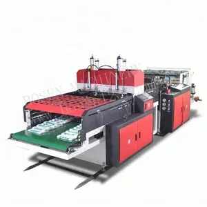 Máquina de fabricación de bolsas de compras de plástico de corte térmico de dos líneas Máquina de fabricación de bolsas de corte de sellado en caliente