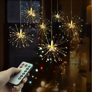 100/150/200 Leds Boeket Vorm Micro Koper String Vuurwerk Lichten Starburst Lamp Voor Kerst Diwali Vakantie Verlichting