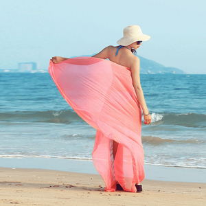 Trung Quốc Yiwu Thị Trường Giá Rẻ Khăn Lụa Kích Thước Lớn Polyester Chất Liệu Lụa Cảm Giác Khăn Rắn Màu Voan Lụa Bọc Khăn Choàng - Product Image 3