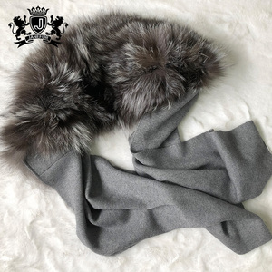 Écharpe en cachemire 100% véritable fourrure de <span class=keywords><strong>renard</strong></span>, chaude, châle, de luxe, en vison, chauffant, pour femmes, d'angle - Product Image 2