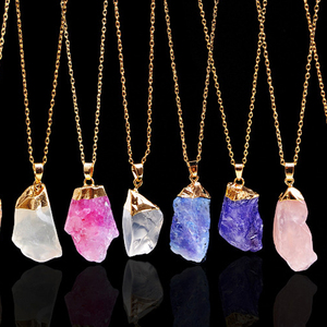>>>2017 Fashion Amethyst Pendant <strong>Crystal</strong> Women <strong>Real</strong> Natural Stone Necklace - Product Image 1