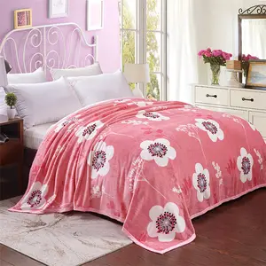 Chăn 100% Polyester Mềm 2 Lớp In Hoa Đẳng Cấp Thế Giới Khăn Trải Giường Trung Quốc