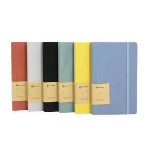 Labon novo design de luxo personalizado impressão a5 pastel capa dura tecido/linho pontilhado notebook com página numérica