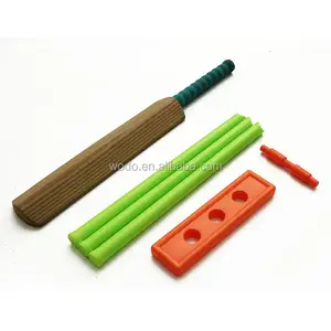 CE,Rohs certificated children sports toy eva foam wood look plastic kids mini cricket bat