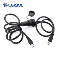 Conector USB Tipo A, Conector de Montaje en Panel a Prueba de Agua IP67, Conector de Datos USB 3.0