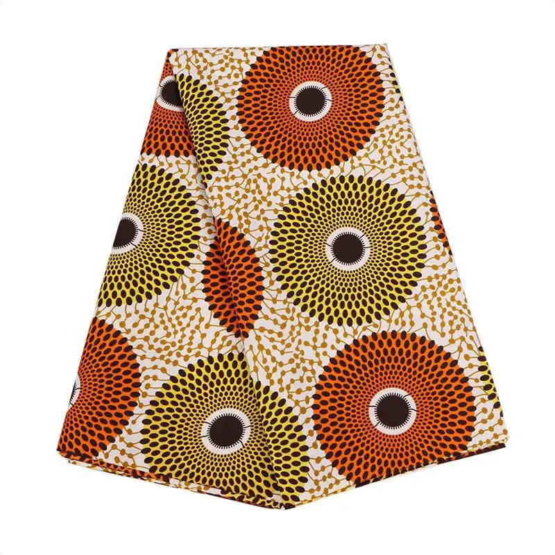 Tout tissu imprimé de cire en polyester africain, tissu motif géométrique africain à la mode