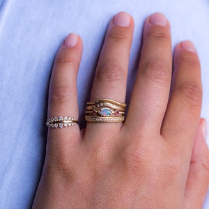 <span class=keywords><strong>Anello</strong></span> da <span class=keywords><strong>Donna</strong></span> Gemnel in Argento Sterling 925 di Alta Qualità, Placcato Oro con <span class=keywords><strong>Rubino</strong></span>, Zirconia Cubica e Opale - Product Image 4