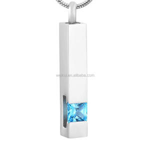 Collier d'urne carrée en acier inoxydable Magnifique pendentif souvenir commémoratif pour <span class=keywords><strong>maman</strong></span> papa ou animal de compagnie chat/chien-Bijoux de crémation - Product Image 4