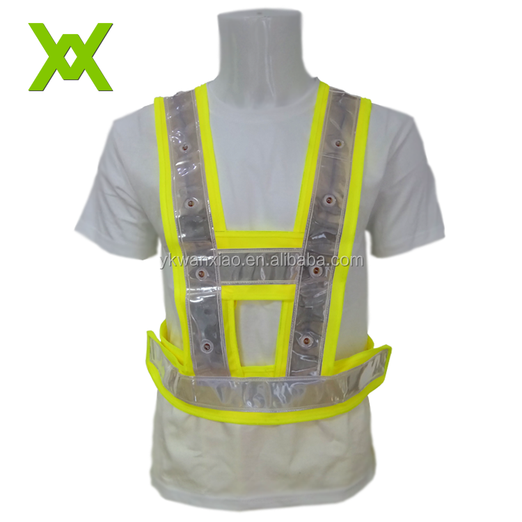 Alta visibilidad de Seguridad refleja el chaleco con luz LED