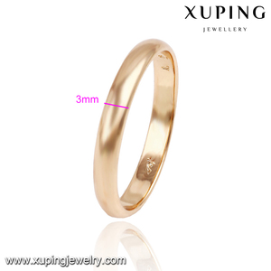 13766 Xuping 18k color oro gracioso <span class=keywords><strong>anillo</strong></span> <span class=keywords><strong>de</strong></span> <span class=keywords><strong>casado</strong></span> con diseño simple para mujeres y hombres - Product Image 2
