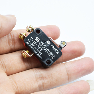 마이크로 스위치 프리포트 일 미국 15A 250V 감지 스위치 V-15-1B5 빨간색 본체 검은색 손잡이 - Product Image 6