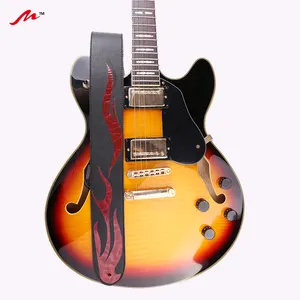 Полностью новый высококачественный кожаный ремешок для гитары с блестящим рисунком для электрической гитары