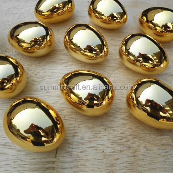 Artificial ouro electroplated ovos decorativos