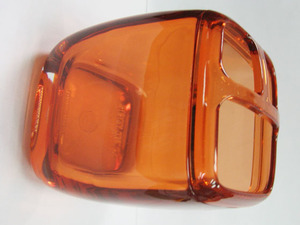 Accesorios de baño cuadrados de acrílico, naranja translúcido - Product Image 3