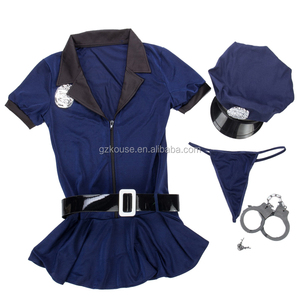 Costume de policière sexy bleu pour Halloween, déguisement pour adultes, uniforme de policière féminine, Politie (chapeau + ceinture + menottes) - Product Image 5