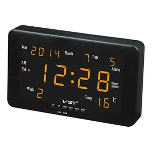 Novelty 1.8 ''/0.8'' Large LED Display Plastic Digital Calendar Wall Clock