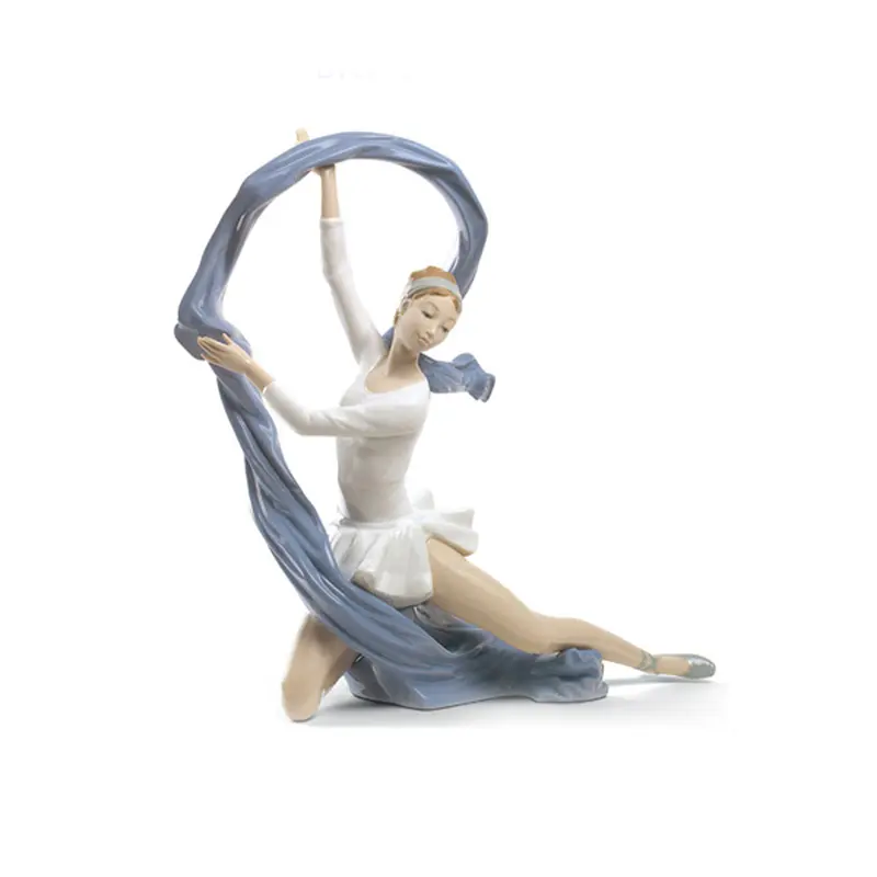 Estatueta de porcelana para decoração, dança atrativa, menina, interior de casa