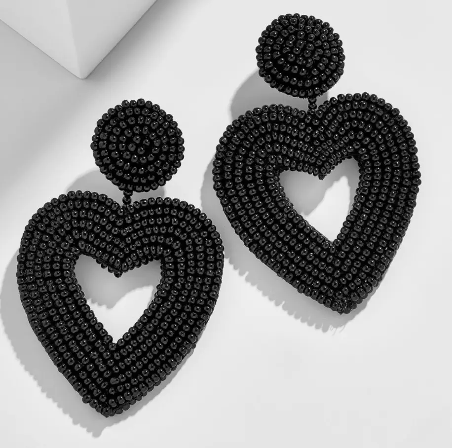Statement Beaded Hoop Earrings for Women Jewelry Fashion Bohemian Handmade Whimsical Drop Earrings, Idear Gifts for Mom, Women
