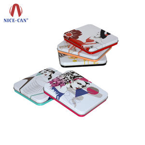 Petite boîte à cigarettes en métal ou en étain, belle et fine, 2 pièces - Product Image 3