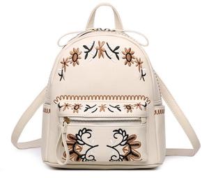 Zaino Floreale JIANUO per Donne NUOVO Zaino Casual in Pelle con Ricami per Ragazze Borsa Scolastica Nera - Product Image 2