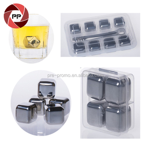 Cubetto di ghiaccio riutilizzabile di forma quadrata in acciaio inox all'ingrosso personalizzato per uso alimentare titanio oro per il vino - Product Image 2