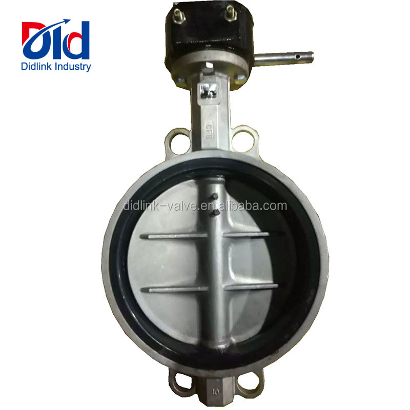 CF8 Gray Iron Worm Gear Wafer Type Handle Operated Butterfly Valve Kitz Manufacturer