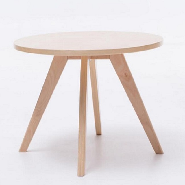Top Vente Contreplaqué Ronde Côté En Bois Moderne Table D'appoint Table Basse