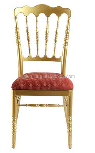 Chaise de château <span class=keywords><strong>Napoléon</strong></span> en aluminium doré avec coussin fixe QL800CG - Product Image 3