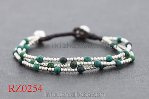 Comercio al por mayor de Alta Calidad de <span class=keywords><strong>La</strong></span> Manera grano de <span class=keywords><strong>la</strong></span> turquesa Pulsera de concha de caracol verde - Product Image 4