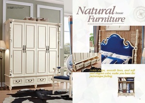 Juego de Muebles de Dormitorio de Lujo Estilo Antiguo, Fabricado con Madera Maciza <span class=keywords><strong>y</strong></span> MDF, Juego de Cama Completo con Edredón - Product Image 6