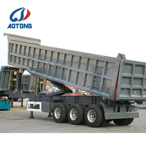 3 aks 4 aks arka damperli 40 cbm damperli römork 50 ton 60 70 ton kullanılan kum taşıyıcı gooseneck damperli yarı römorkları