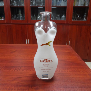 Exótica azul dama de vidrio en forma de <span class=keywords><strong>botellas</strong></span> de 750ml para botella de tequila de cristal con tapa de corcho - Product Image 3