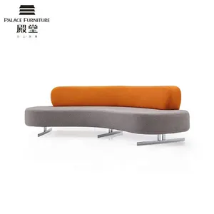 Thiết kế sang trọng hiện đại sảnh khách sạn Vòng ghế sofa tiếp tân ý trăng C hình dạng ghế đồ nội thất hình bầu dục vải cong sofa