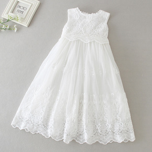 <span class=keywords><strong>Vestido</strong></span> de fiesta blanco de una pieza para niña, <span class=keywords><strong>vestido</strong></span> de bautismo, <span class=keywords><strong>primera</strong></span> comunión - Product Image 2