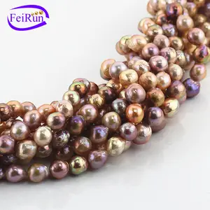 FEIRUN-Hilo de perlas de agua dulce, 12-13mm AA + color morado barroco, venta al por mayor