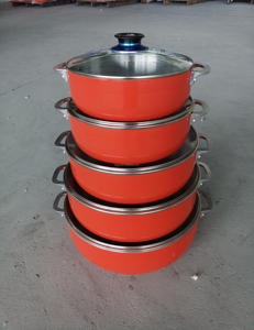 20/24/26/30/34/36/38/42 cm aluminio caldero con satén Acabado Interior y Rojo pintura exterior - Product Image 1