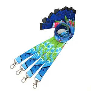 In Polyester Lanyard Biểu Tượng Tùy Chỉnh Nhuộm Thăng Hoa Cổ Dây Đeo Với Breakaway An Toàn