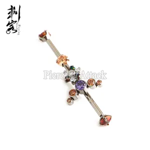 New Titanium Internally Threaded Industrial Barbells Body Jewelry