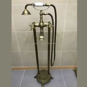 浴室工厂老旧世界古董青铜/油擦青铜/chrome2-handle淋浴独立式商用浴缸水龙头