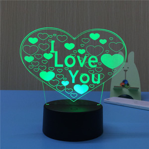 Liefde Hart Sensor Led Nachtlampje Kinderen 3D Luminaria Lamp Romantische Sfeer Slaapkamer Nachtlampje Vakantie Decoratie - Product Image 1