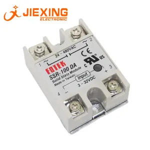 SSR-100DA 100A 3-32VDC Input 24-480VAC Output Fase Tunggal DC Ke AC SSR Relay Keadaan Padat